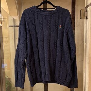 Ralph Lauren Dark Blue Cable Knit Crewneck Sweater